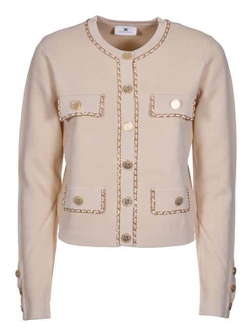 Beige cropped jacket with chain ELISABETTA FRANCHI | MK63B46E2045